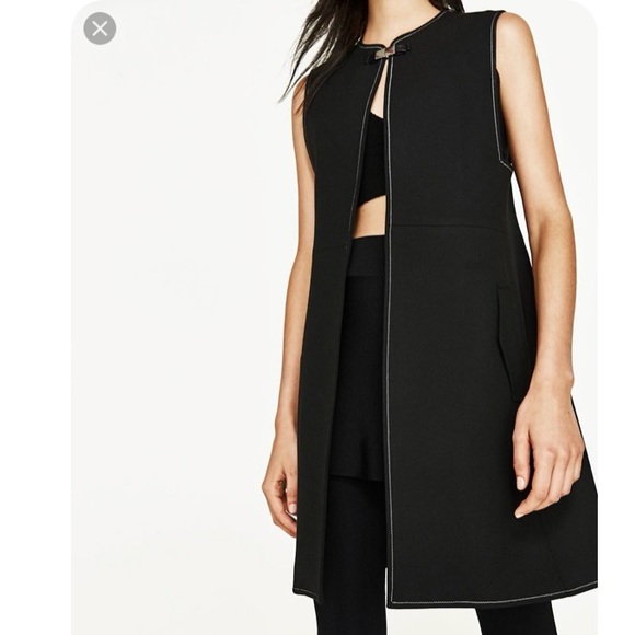 Zara Jackets & Blazers - Zara Basic Black Sleeveless Topper M